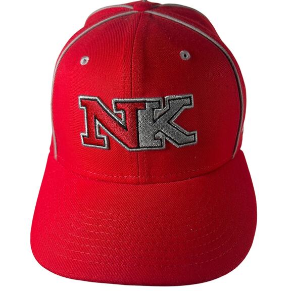 NK Embroidered Nike True Dri-Fit Red & Gray Sports Ballcap Trucker Hat Large/XL - Picture 1 of 14